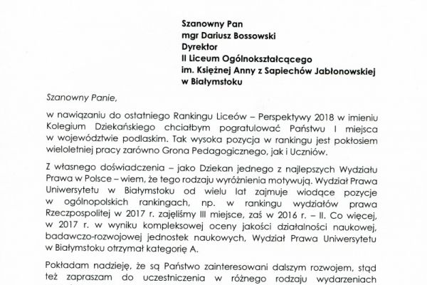 Uniwersytet w Białymstoku - Wydział Prawa